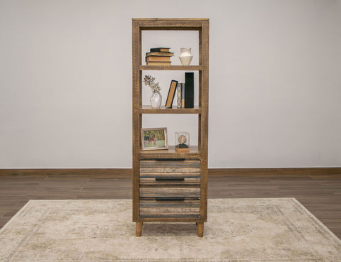 Tiza - Bookcase - Peanut Brown/ Chalk Colors - Premium Standard Bookcases from International Furniture Direct - Just $875! Shop now at brett interiors