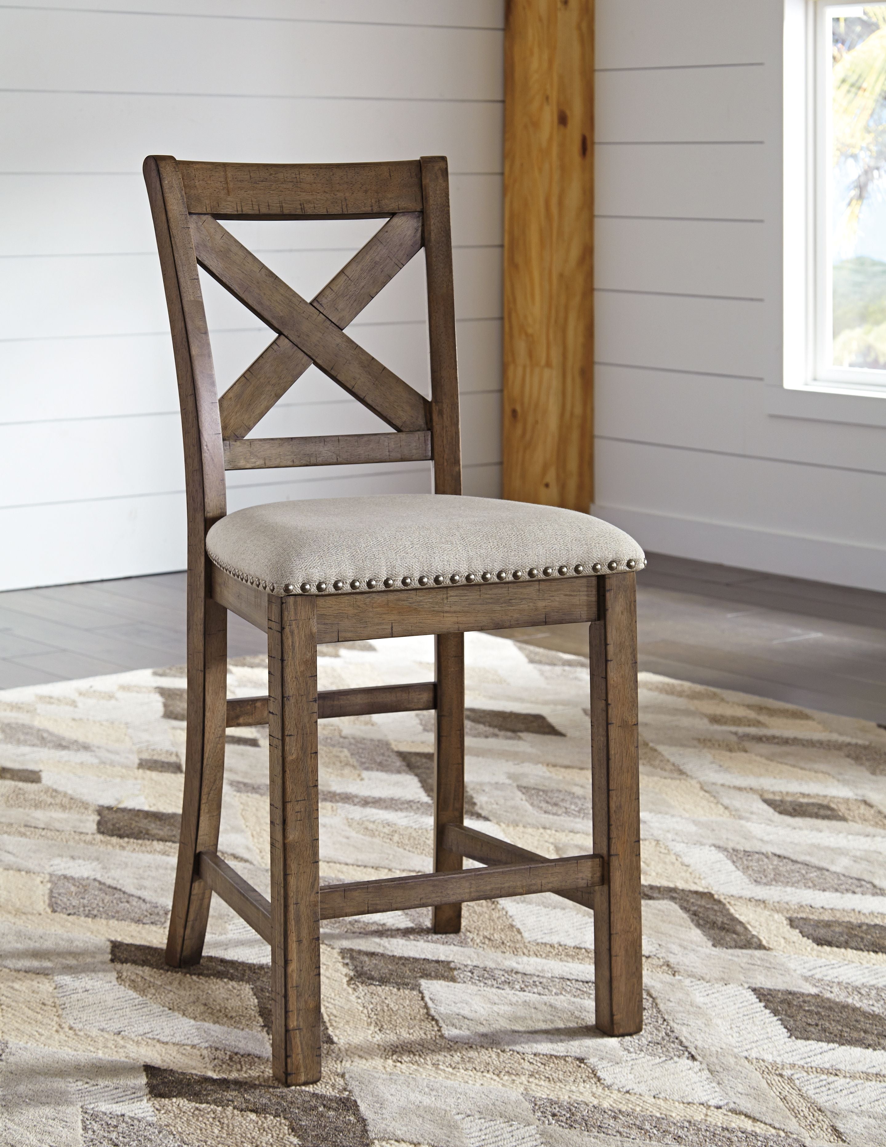 Moriville - Beige - Upholstered Barstool (Set of 2) - Premium Stool Sets from Ashley Furniture - Just $329.20! Shop now at brett interiors