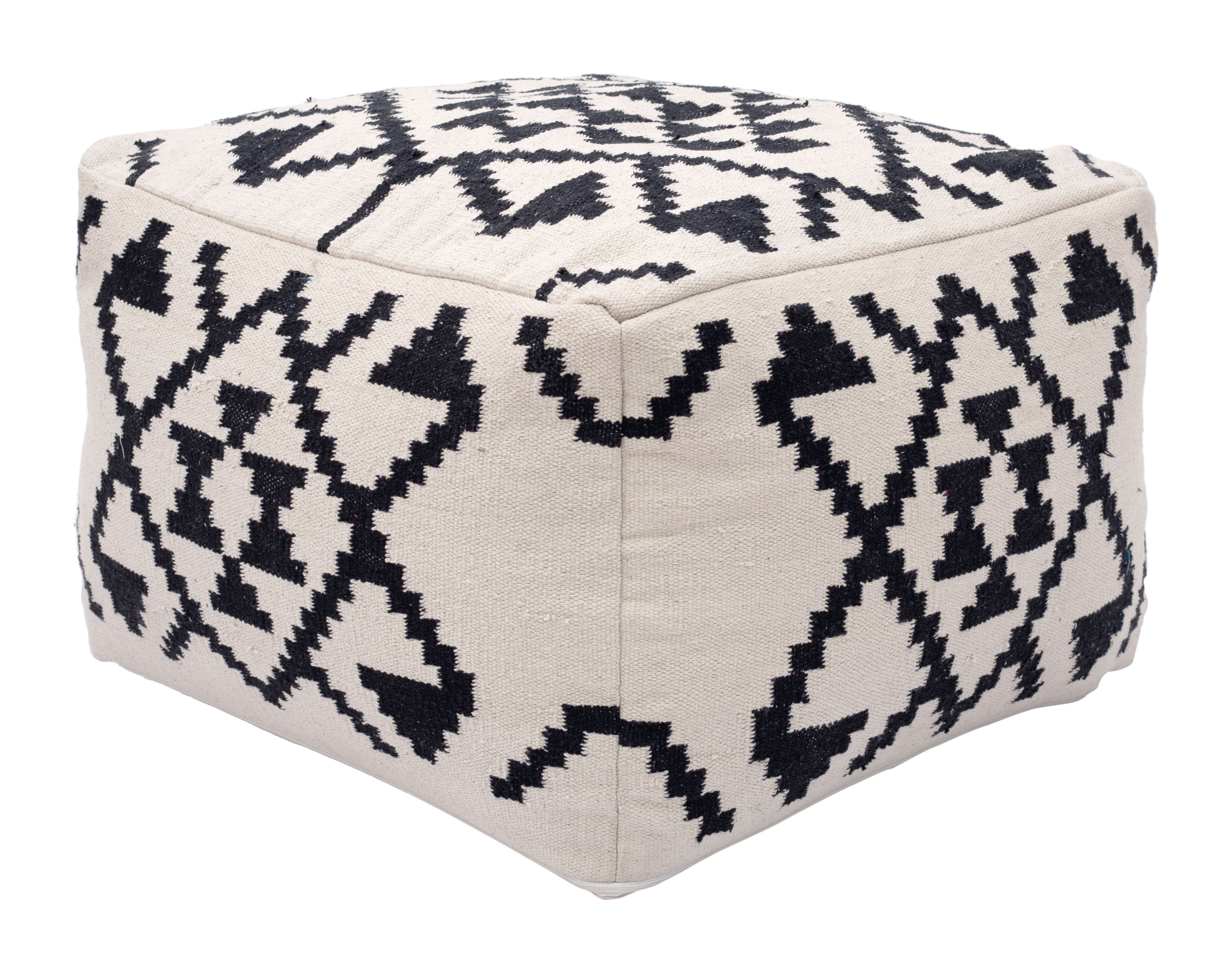 Lizardo - Ottoman - Beige / Black - Premium Upholstered Ottomans from Zuo Modern - Just $450! Shop now at brett interiors