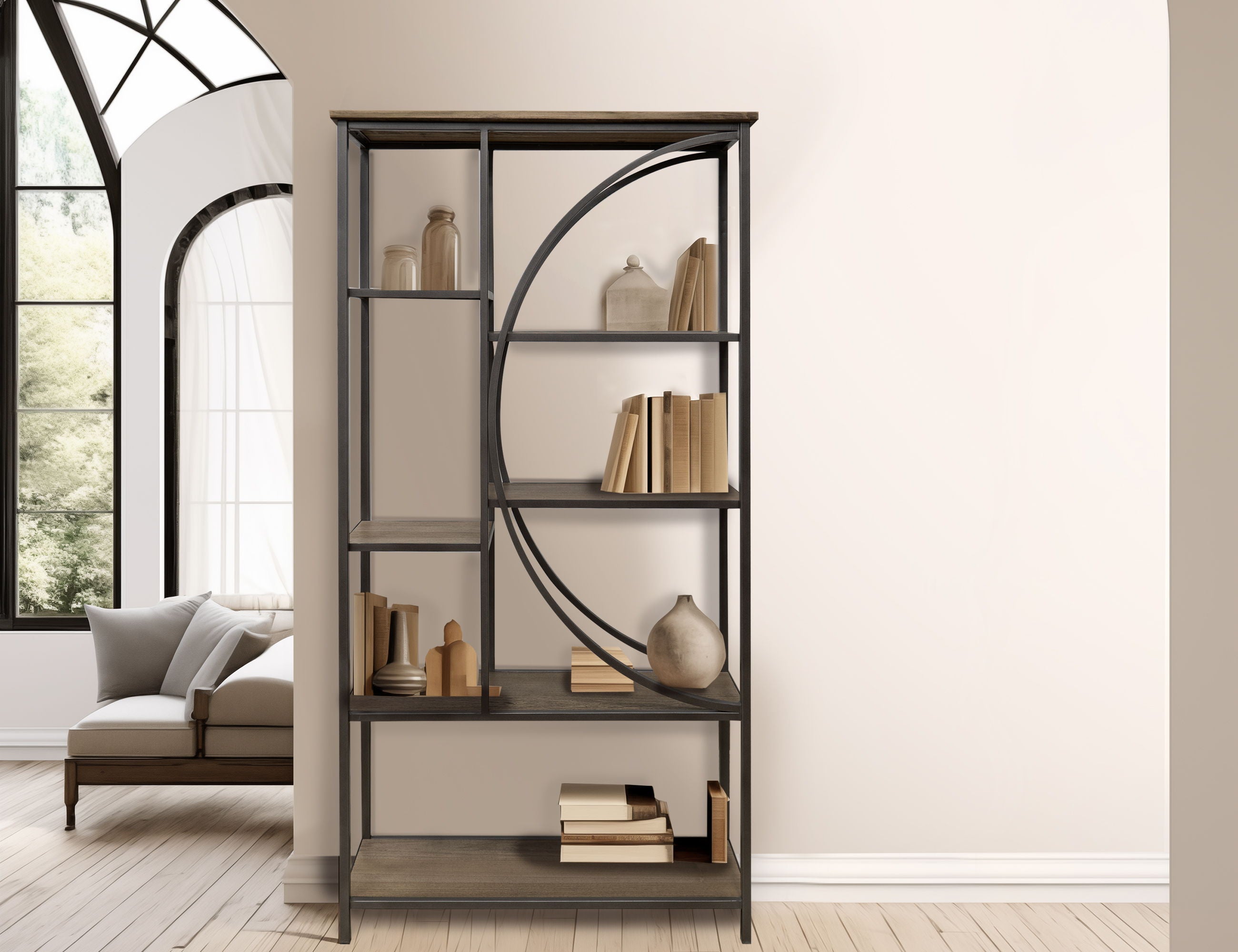 Zandria - Bookcase - Peanut - Premium Standard Bookcases from International Furniture Direct - Just $922.50! Shop now at brett interiors