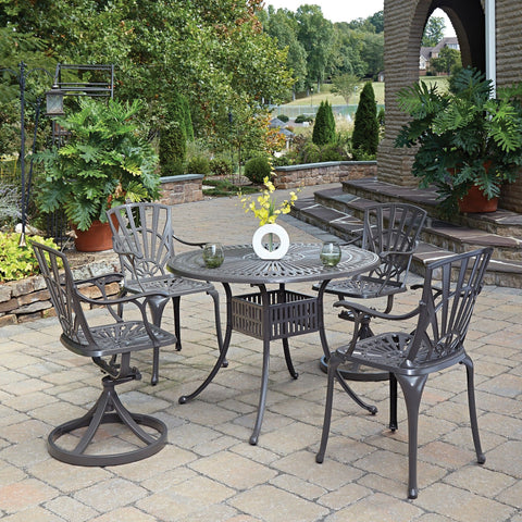 Grenada - 5 Piece Outdoor Dining Set - Dark Brown - 29" - Premium 5 Piece Outdoor Sets from Homestyles - Just $2674.98! Shop now at brett interiors