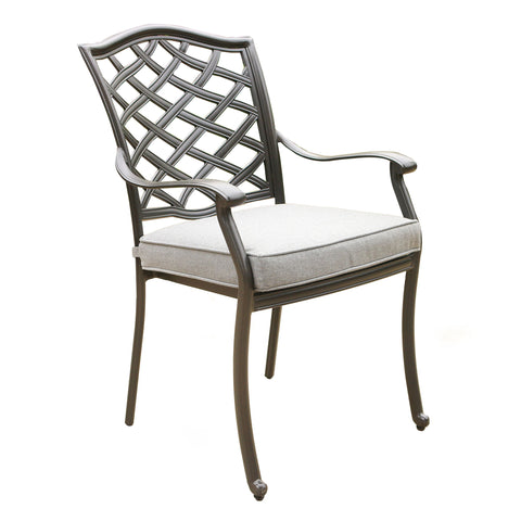 Outdoor Patio Aluminum Dining Arm Chair With Cushion (Set of 2) - Cast Slate - Premium Chair Sets from Gather Craft - Just $761! Shop now at brett interiors