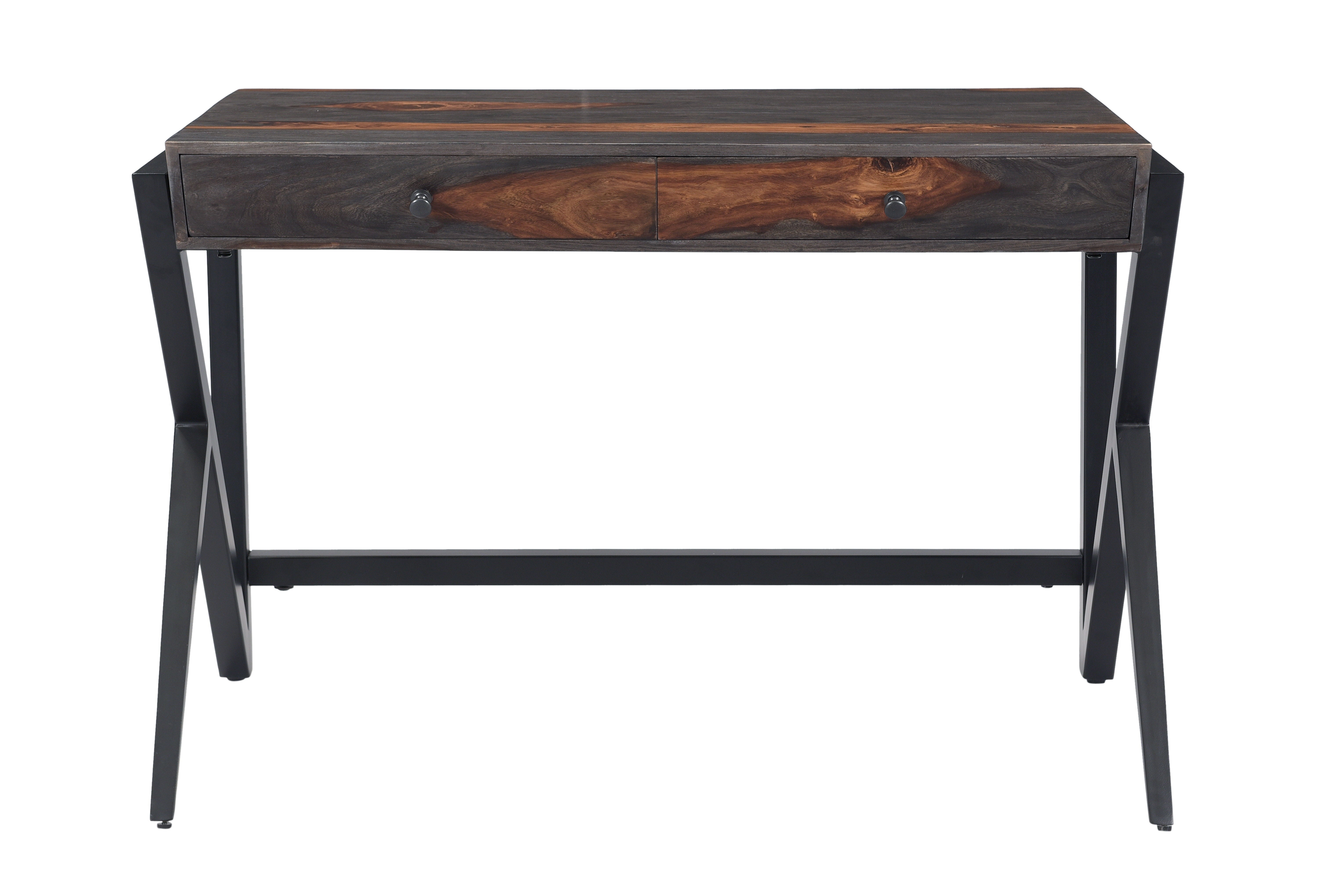 Banner - Two Drawer Writing Desk - Sierra Brown / Black Powder Coat Finish - Premium Writing Desks from Coast2Coast Home - Just $2145! Shop now at brett interiors