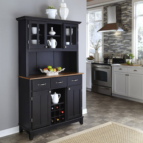 Hampton - Buffet With Hutch - Oak Wood Top - Premium Hutches & Buffets from Homestyles - Just $2249.98! Shop now at brett interiors