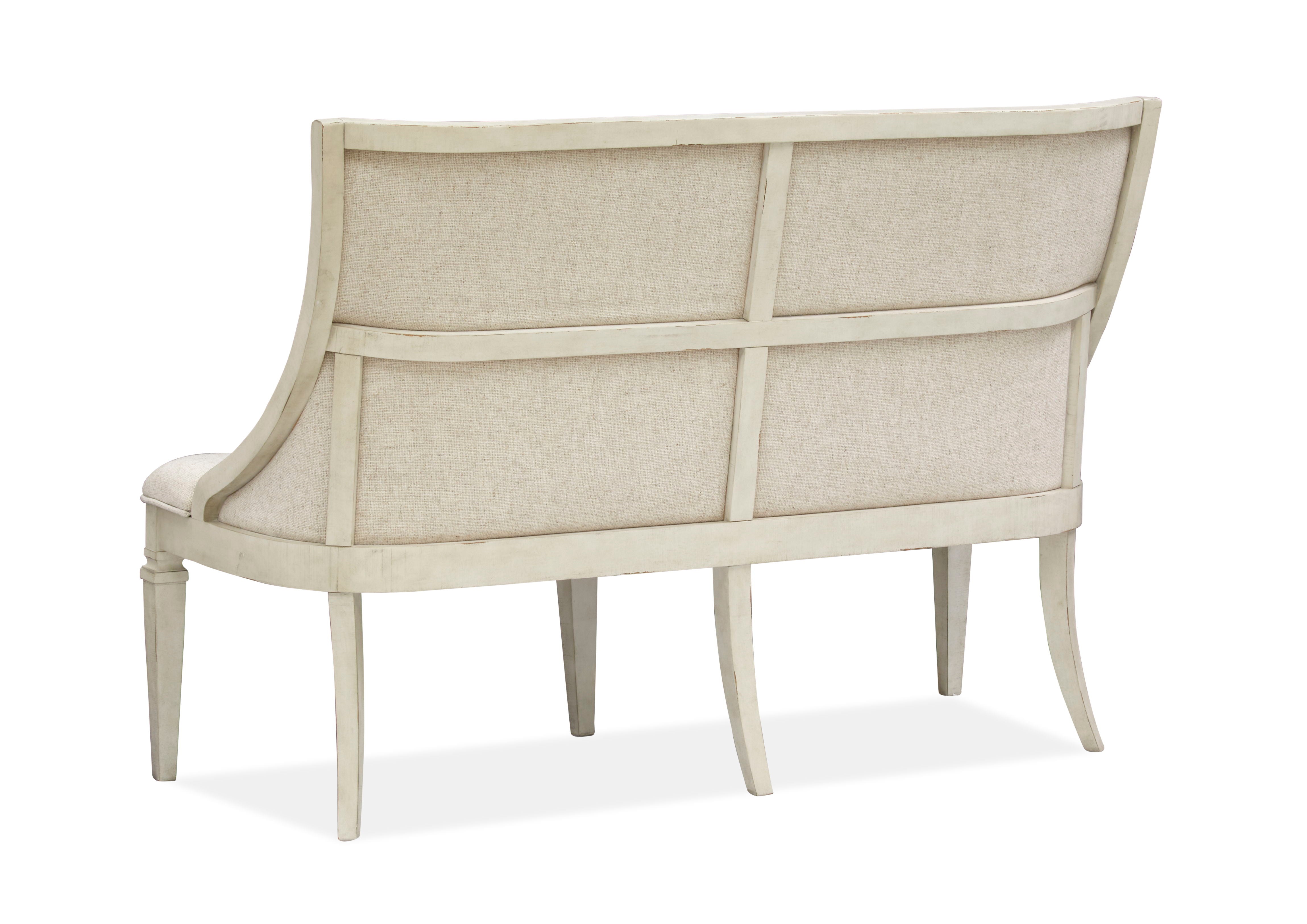 Newport - Bench With Upholstered Seat & Back - Alabaster - Premium Upholstered Benches from Magnussen Furniture - Just $1209! Shop now at brett interiors