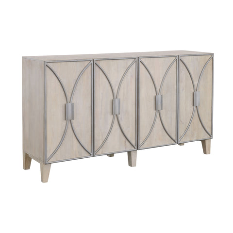 Starlight - Four Door Credenza - Whitewash / Silver - Premium Credenzas from Coast2Coast Home - Just $4125! Shop now at brett interiors