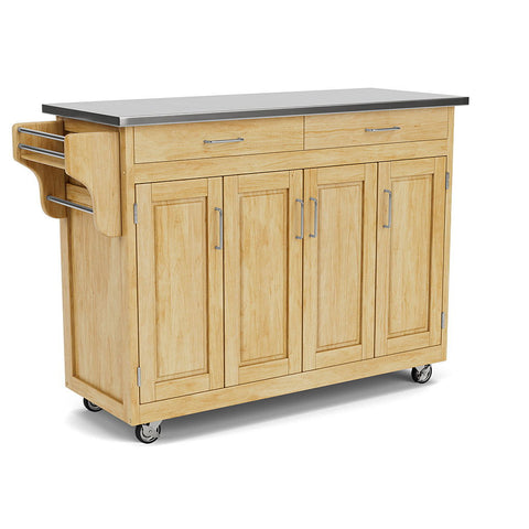 Create-A-Cart - 4 Doors Kitchen Cart - Steel Top - Premium Islands & Carts from Homestyles - Just $1707.48! Shop now at brett interiors