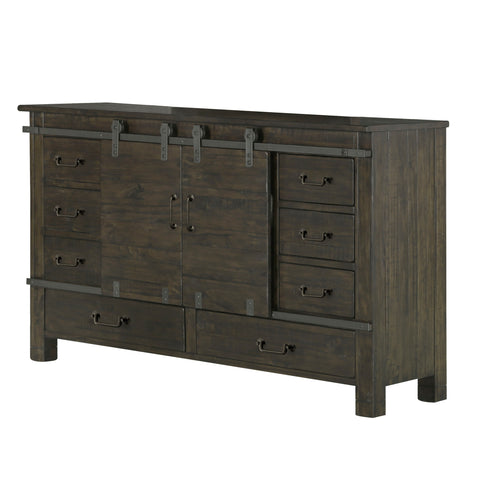 Abington - Sliding Door Dresser - Weathered Charcoal - Premium Dressers from Magnussen Furniture - Just $2049! Shop now at brett interiors