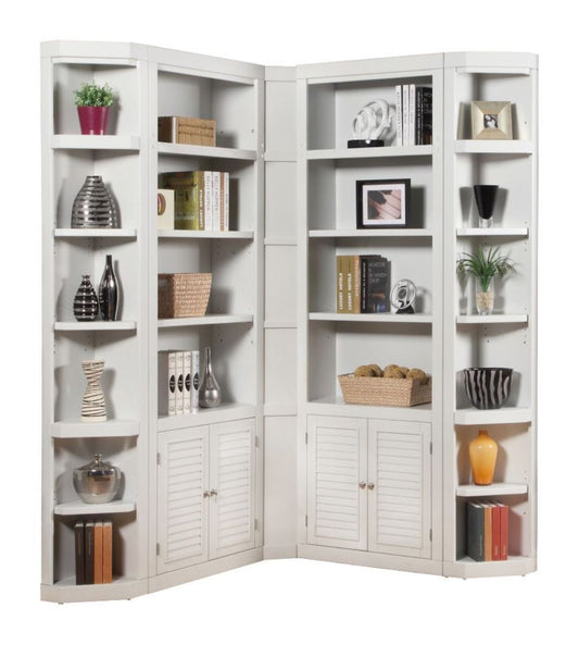 Boca - 5 Piece L Shape Corner Bookcase Wall - Cottage White - Premium 5 Piece Home Office Sets from Parker House - Just $3237.50! Shop now at brett interiors