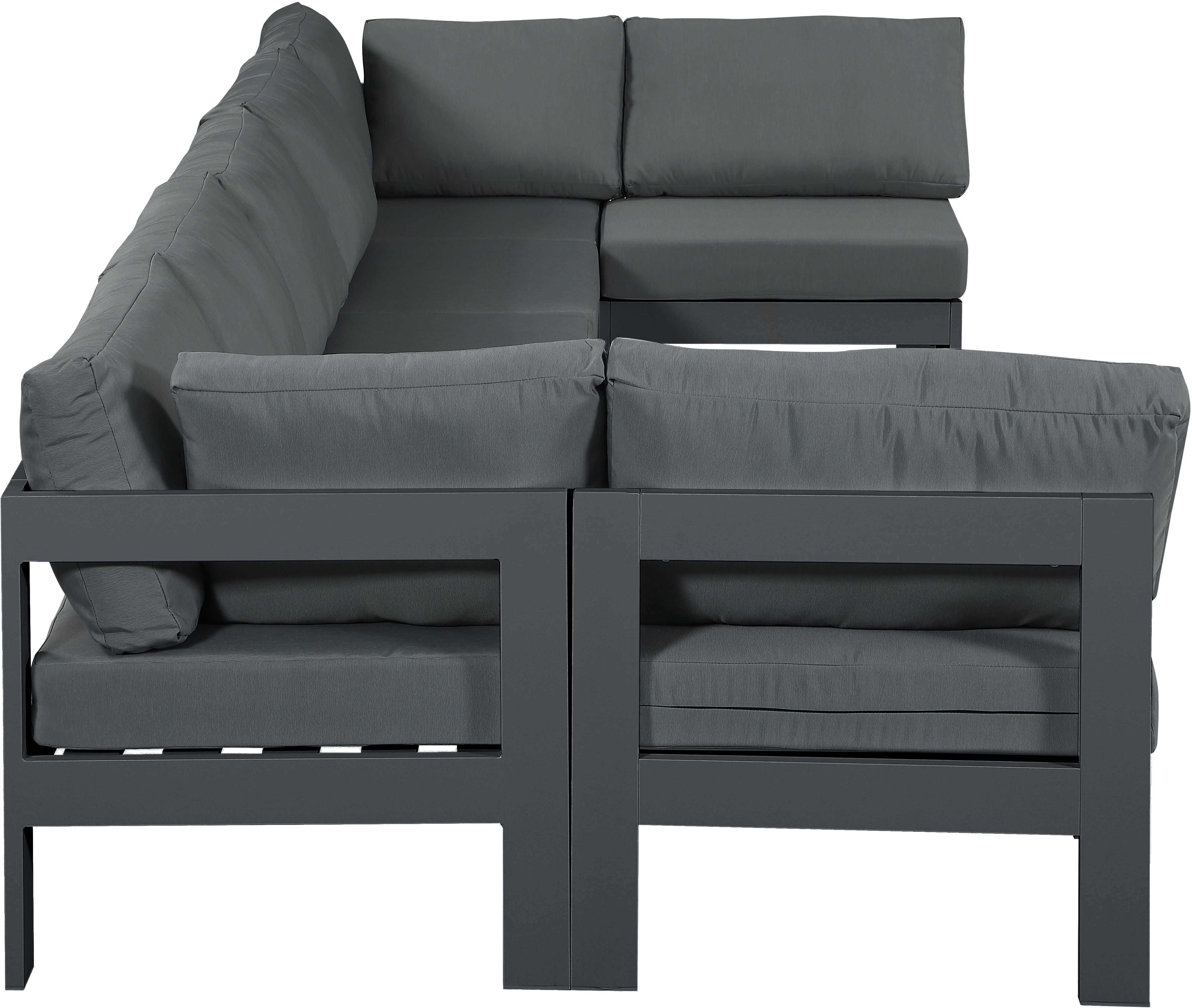 Nizuc - Outdoor Patio Modular Sectional 7 Piece - Gray Dark - Premium Stationary Sectionals from Meridian Furniture - Just $6237.50! Shop now at brett interiors