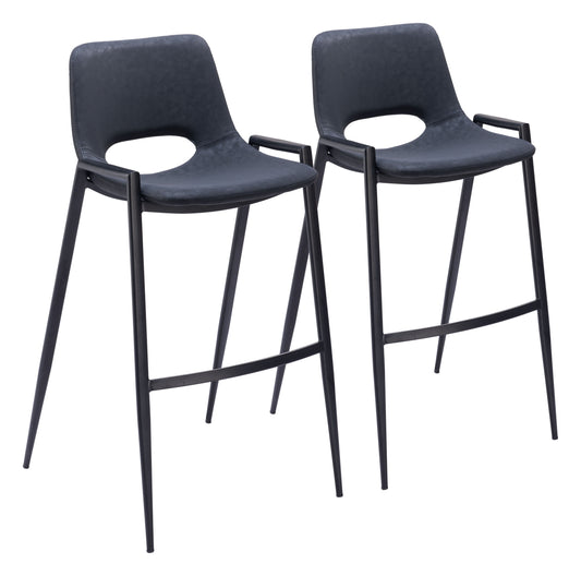 Desi - Bar Chair (Set of 2) - Black - Premium Stool Sets from Zuo Modern - Just $1450! Shop now at brett interiors