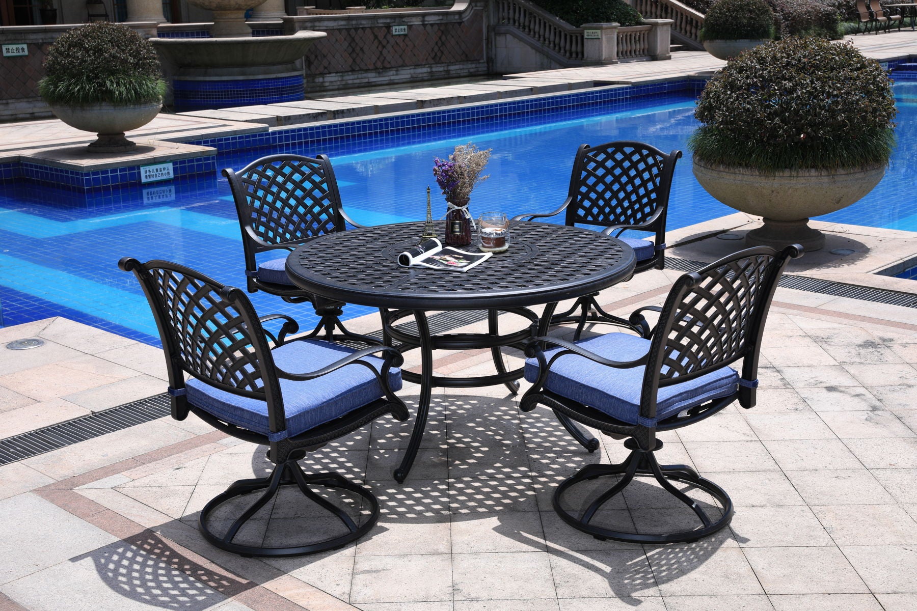 Round 4 Person 51.97" Long Dining Set With Cushions - Premium 5 Piece Outdoor Sets from Gather Craft - Just $2352! Shop now at brett interiors