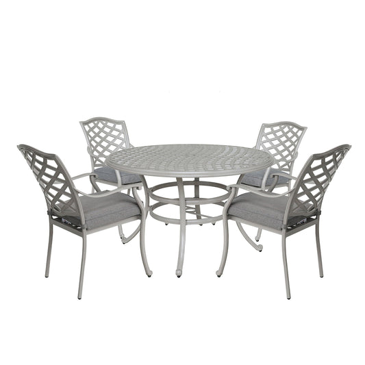 Stylish Outdoor Aluminum 5 Piece Round Dining Set - Premium 5 Piece Outdoor Sets from Gather Craft - Just $1761! Shop now at brett interiors