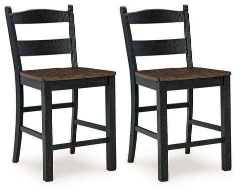 Valebeck - Black / Brown - Barstool (Set of 2) - Premium Stool Sets from Signature Design by Ashley® - Just $329.20! Shop now at brett interiors