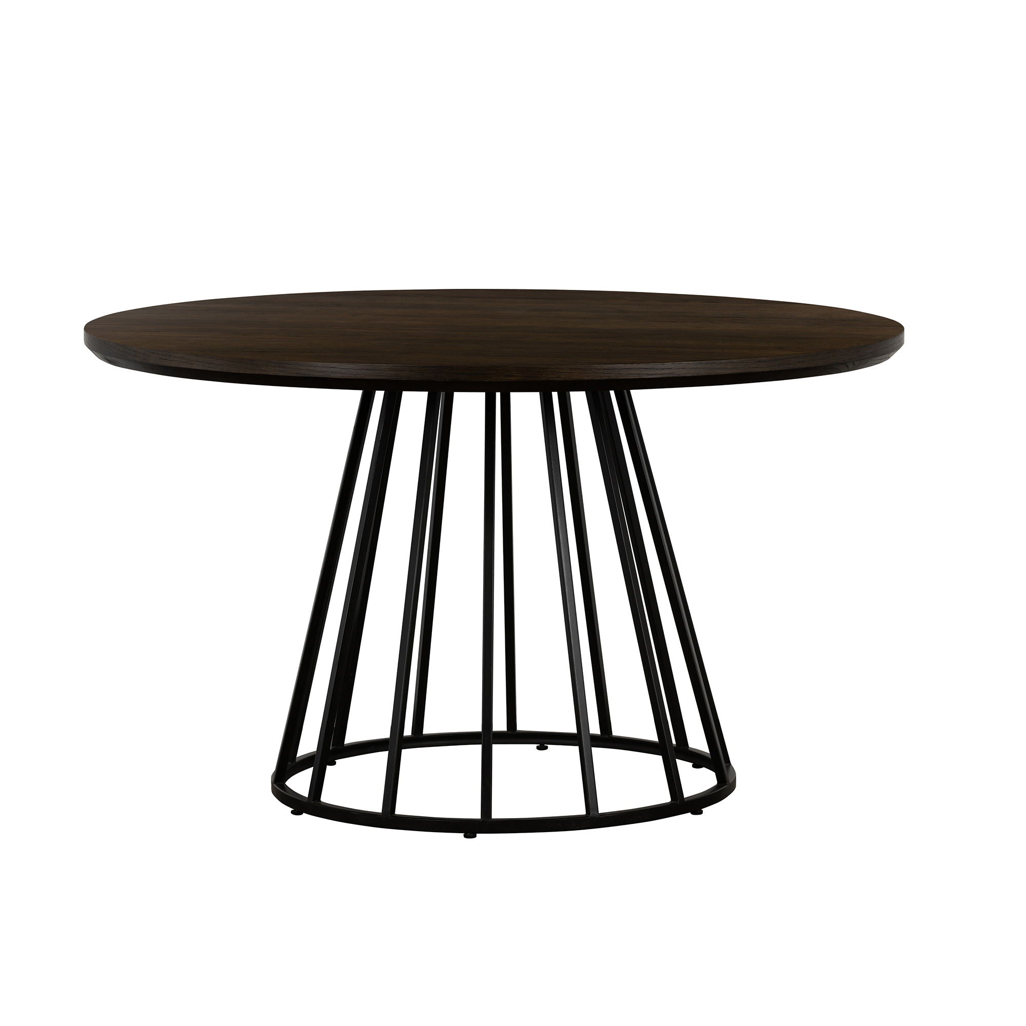 Motion - Metal Round Dining Table - Oak - Premium Dining Tables from Armen Living - Just $980! Shop now at brett interiors