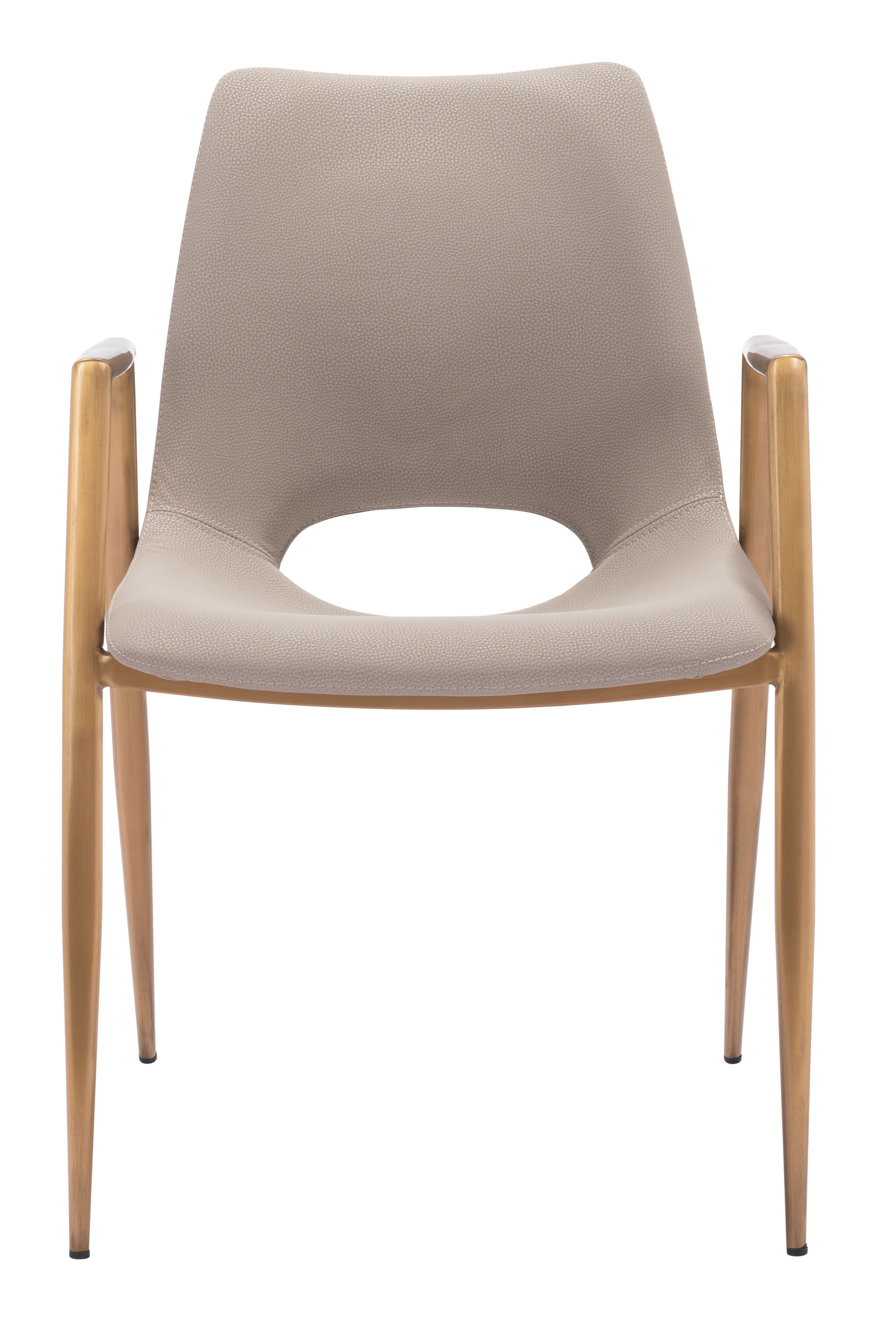 Desi - Dining Chair (Set of 2) - Beige & Gold - Premium Chair Sets from Zuo Modern - Just $1650! Shop now at brett interiors