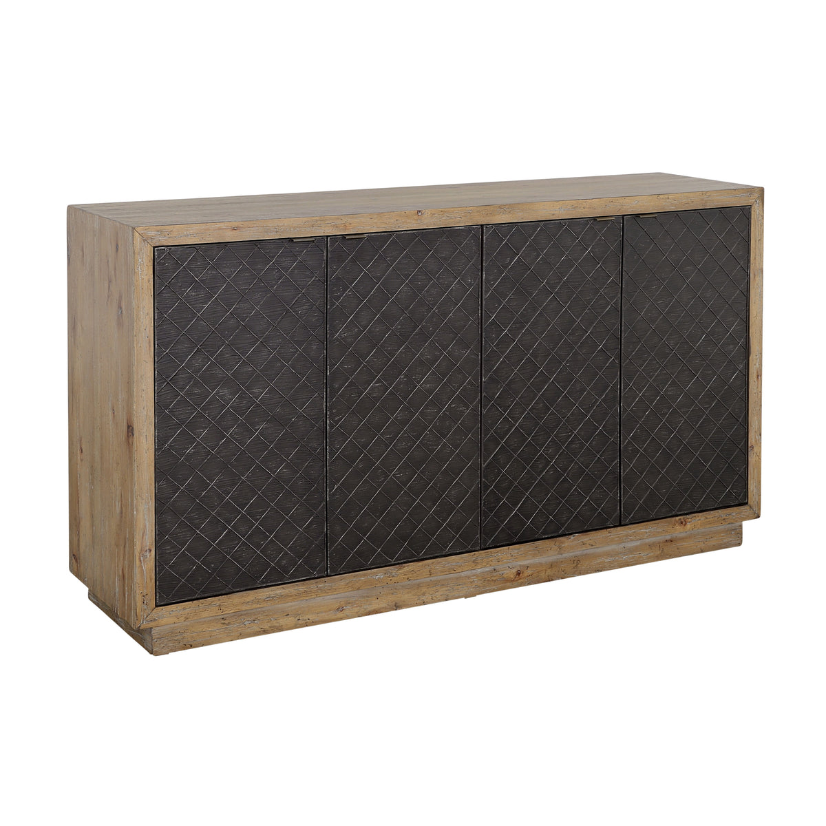 Tyler - Four Door Credenza - Natural / Black - Premium Credenzas from Coast2Coast Home - Just $4537.50! Shop now at brett interiors