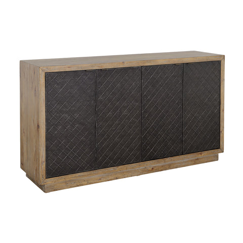 Tyler - Four Door Credenza - Natural / Black - Premium Credenzas from Coast2Coast Home - Just $4537.50! Shop now at brett interiors