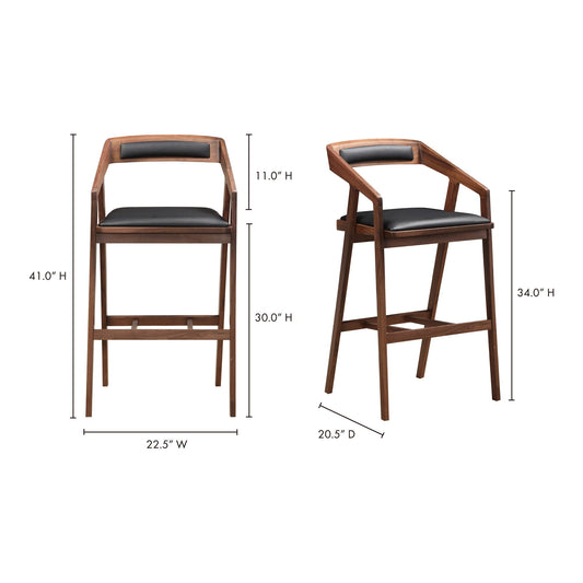 Padma - Barstool - Black - Premium Bar Height (28"-30") from Moe's Home Collection - Just $1447.50! Shop now at brett interiors