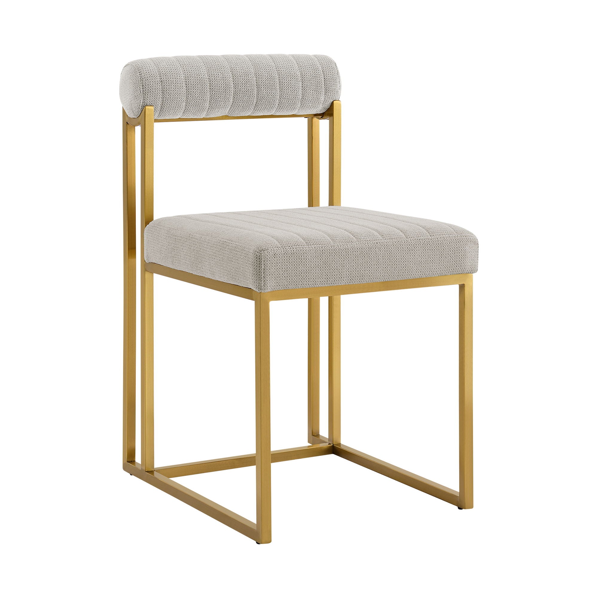 Anastasia - Dining Chair (Set of 2) - Gold Brushed / Taupe - Premium Chair Sets from Armen Living - Just $925! Shop now at brett interiors