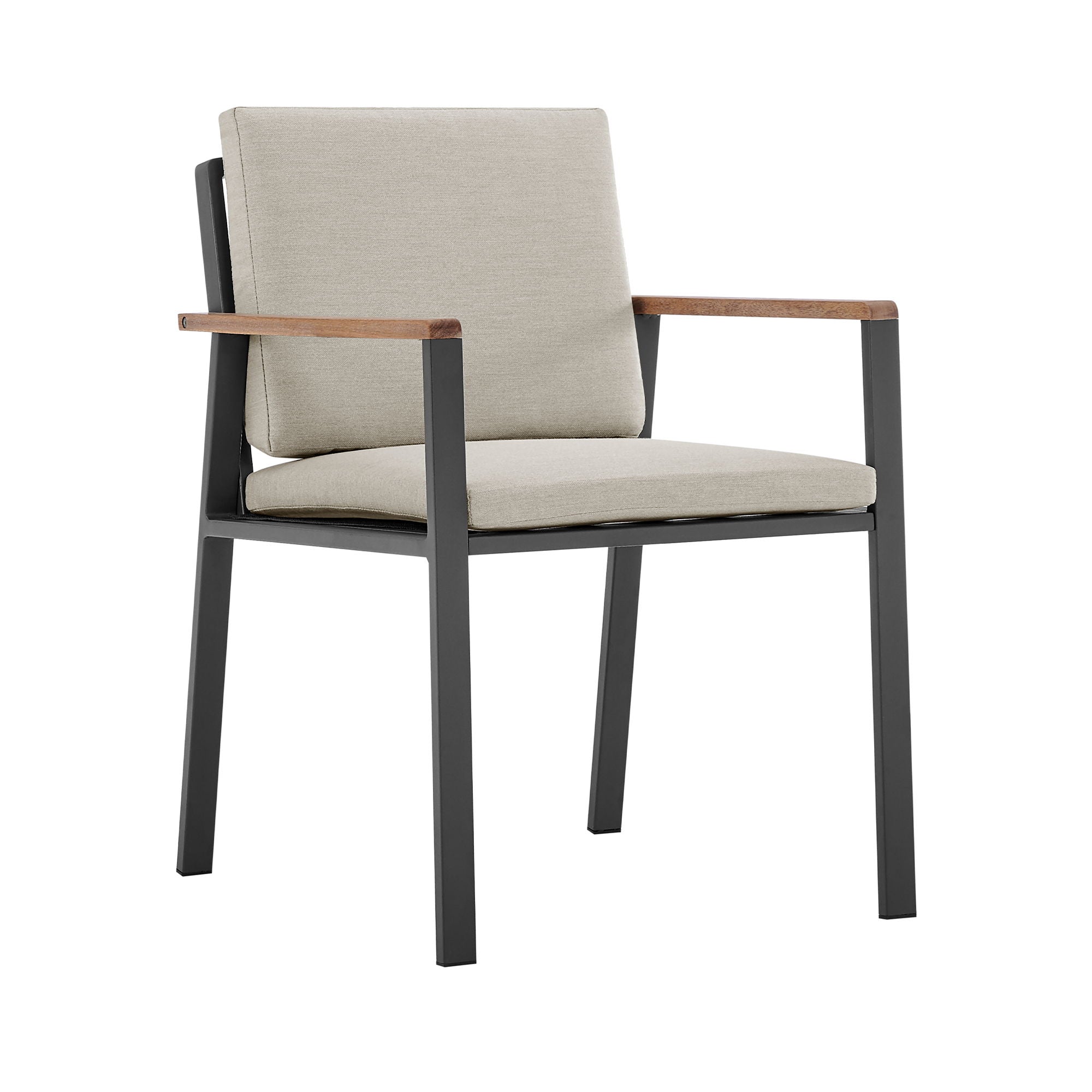 Nofi - Outdoor Patio Dining Chair With Cushions (Set of 2) - Charcoal / Taupe - Premium Chair Sets from Armen Living - Just $1110! Shop now at brett interiors