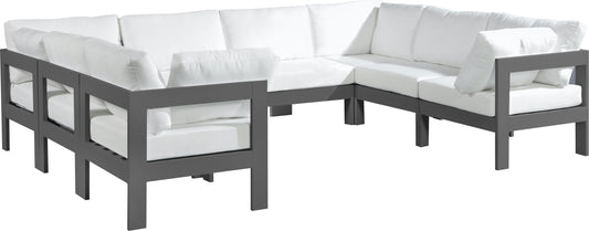 Nizuc - Outdoor Patio Modular Sectional 8 Piece - White - Premium Stationary Sectionals from Meridian Furniture - Just $7300! Shop now at brett interiors