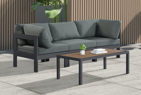 Nizuc - Outdoor Patio Modular Sofa 3 Seats - Grey - Premium Sofas from Meridian Furniture - Just $2787.50! Shop now at brett interiors