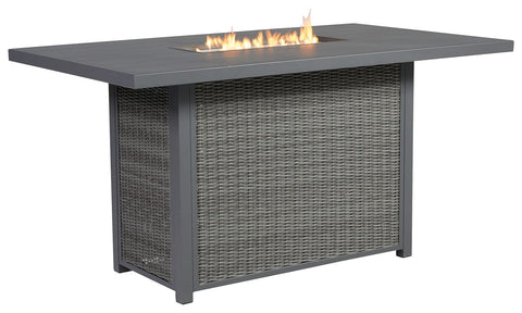 Palazzo - Gray - Rect Bar Table W/Fire Pit - Premium Bar Tables from Signature Design by Ashley® - Just $2048.45! Shop now at brett interiors