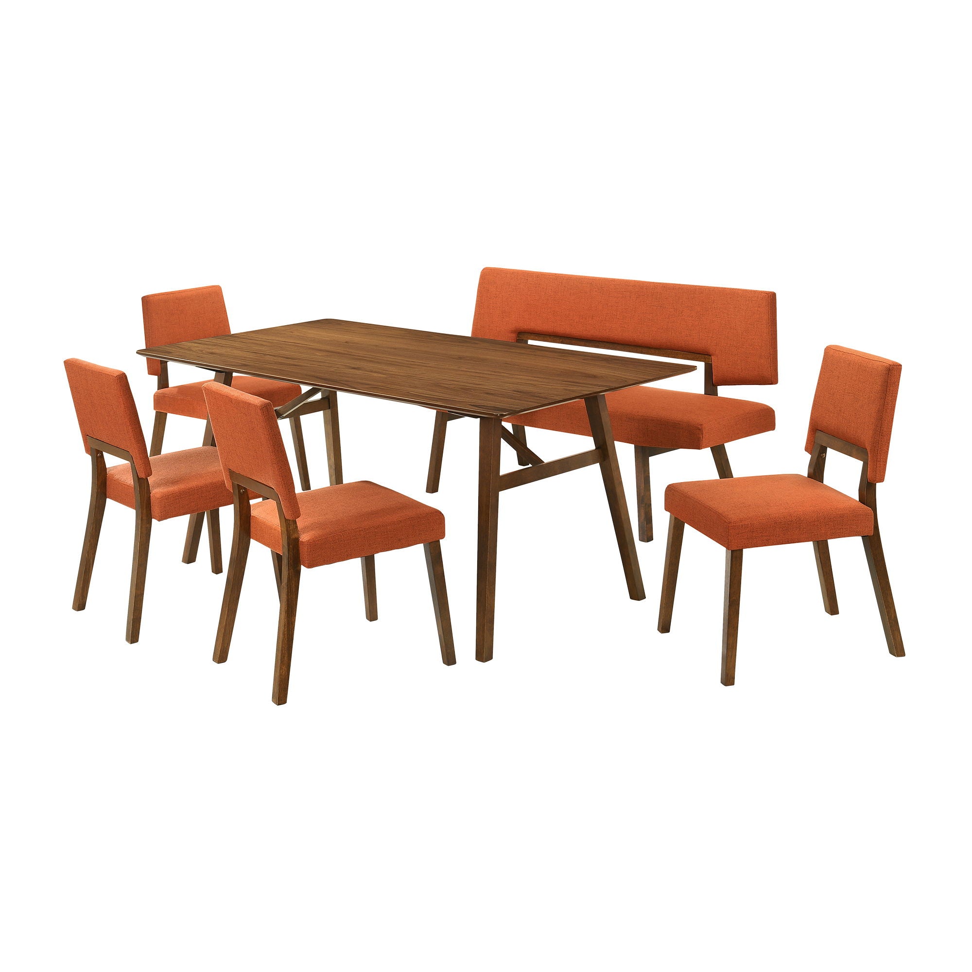 Channell - Walnut Wood Dining Table Set - Premium 5 Piece Dining Room Sets from Armen Living - Just $1082.50! Shop now at brett interiors