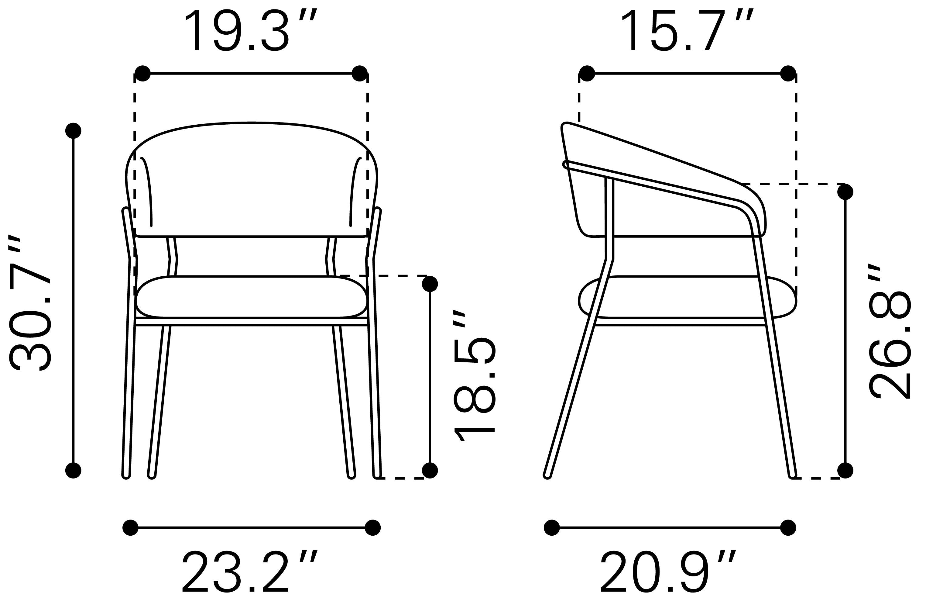 Josephine - Dining Chair (Set of 2) - Premium Chair Sets from Zuo Modern - Just $1150! Shop now at brett interiors