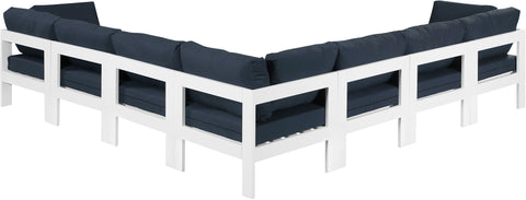 Nizuc - Outdoor Patio Modular Sectional 7 Piece - Navy - Fabric - Modern & Contemporary - Premium Stationary Sectionals from Meridian Furniture - Just $6337.50! Shop now at brett interiors