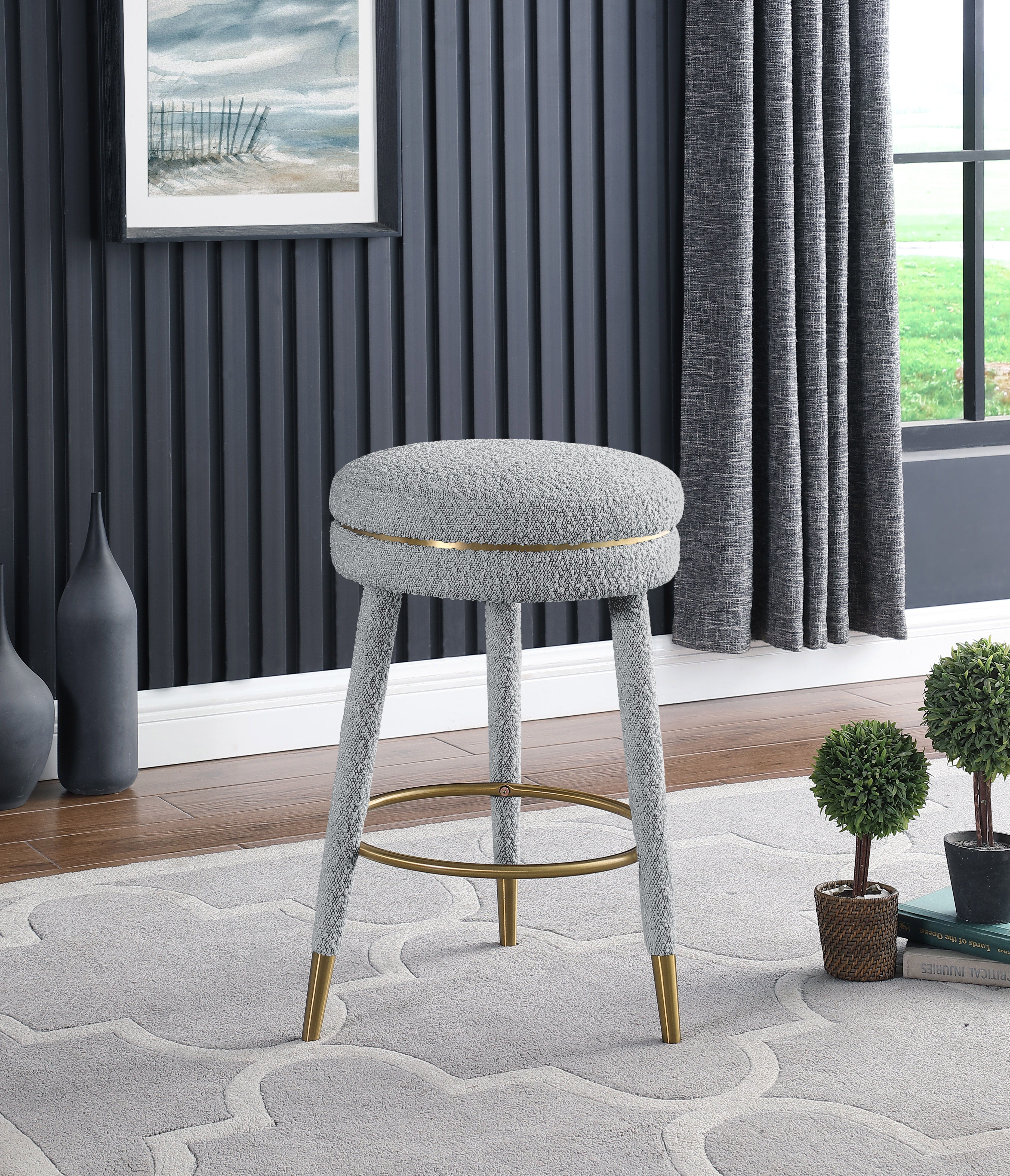 Coral - Counter Stool - Gray - Premium Counter Height (24"-27") from Meridian Furniture - Just $362.50! Shop now at brett interiors