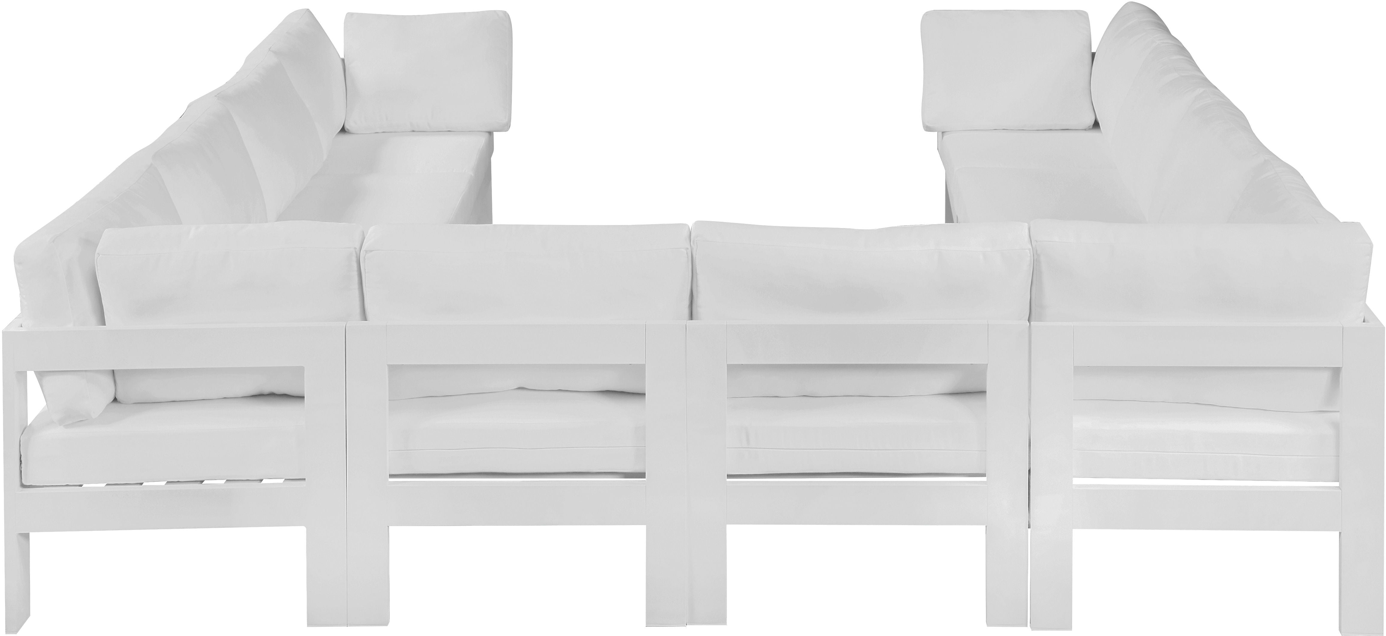 Nizuc - Outdoor Patio Modular Sectional 10 Piece - White - Fabric - Premium Stationary Sectionals from Meridian Furniture - Just $9025! Shop now at brett interiors