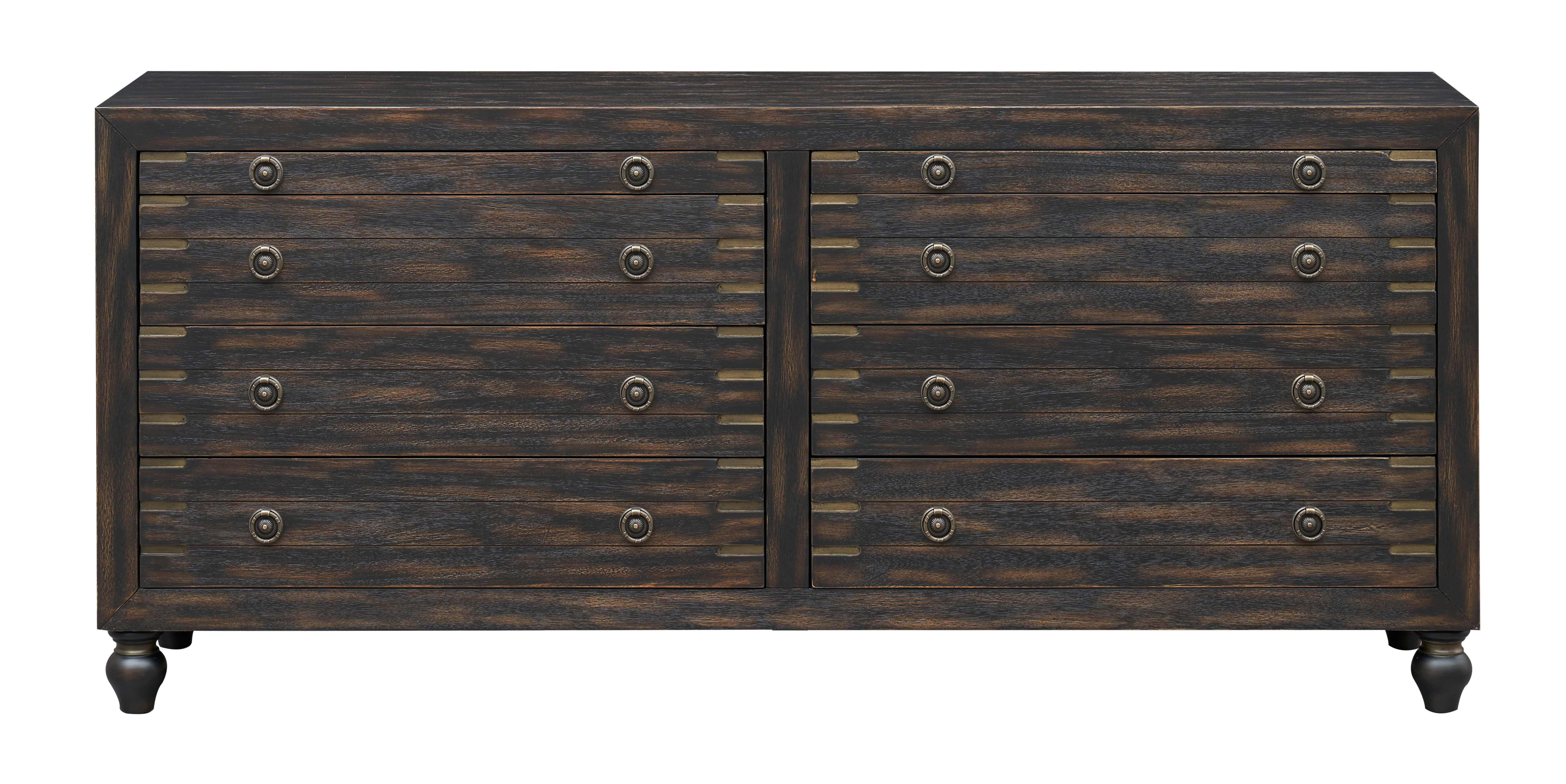 Hope - Six Drawer Two Pullout Shelf Credenza - Marksim Black rub - Premium Credenzas from Coast2Coast Home - Just $3712.50! Shop now at brett interiors