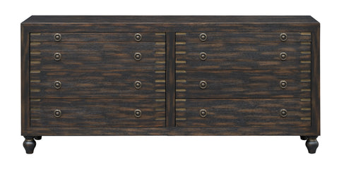 Hope - Six Drawer Two Pullout Shelf Credenza - Marksim Black rub - Premium Credenzas from Coast2Coast Home - Just $3712.50! Shop now at brett interiors