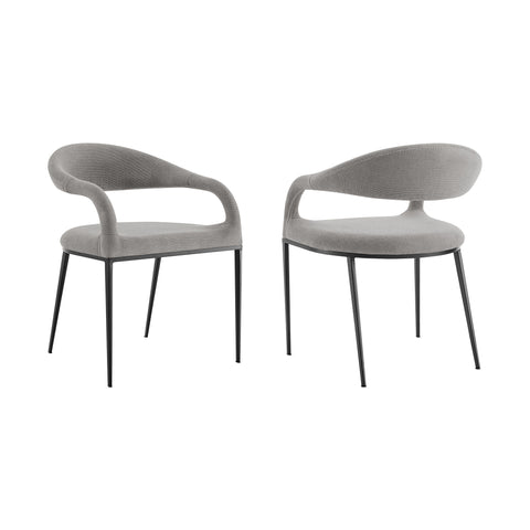 Morgan - Upholstered Dining Chair (Set of 2) - Matte Black Legs - Premium Chair Sets from Armen Living - Just $650! Shop now at brett interiors