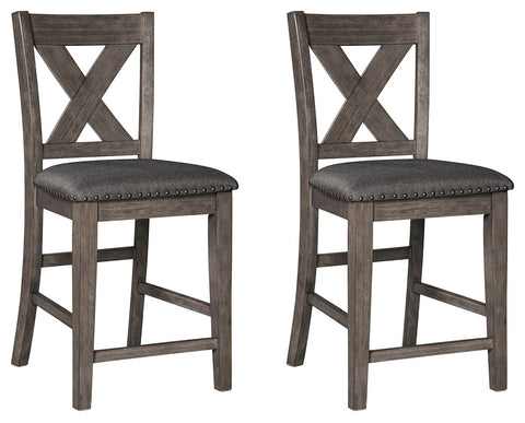 Caitbrook - Gray - Upholstered Barstool (Set of 2) - Premium Stool Sets from Signature Design by Ashley® - Just $265.65! Shop now at brett interiors