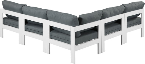 Nizuc - Outdoor Patio Modular Sectional 5 Piece - Grey - Modern & Contemporary - Premium Stationary Sectionals from Meridian Furniture - Just $4412.50! Shop now at brett interiors