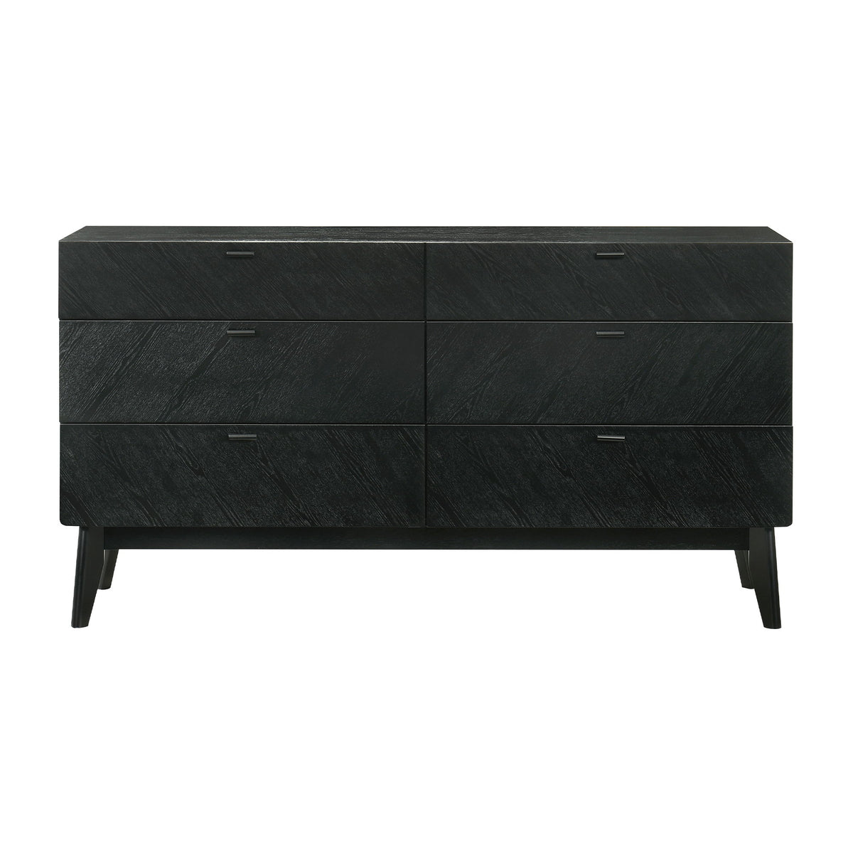 Petra - 6 Drawer Wood Dresser - Black - Premium Dressers from Armen Living - Just $975! Shop now at brett interiors