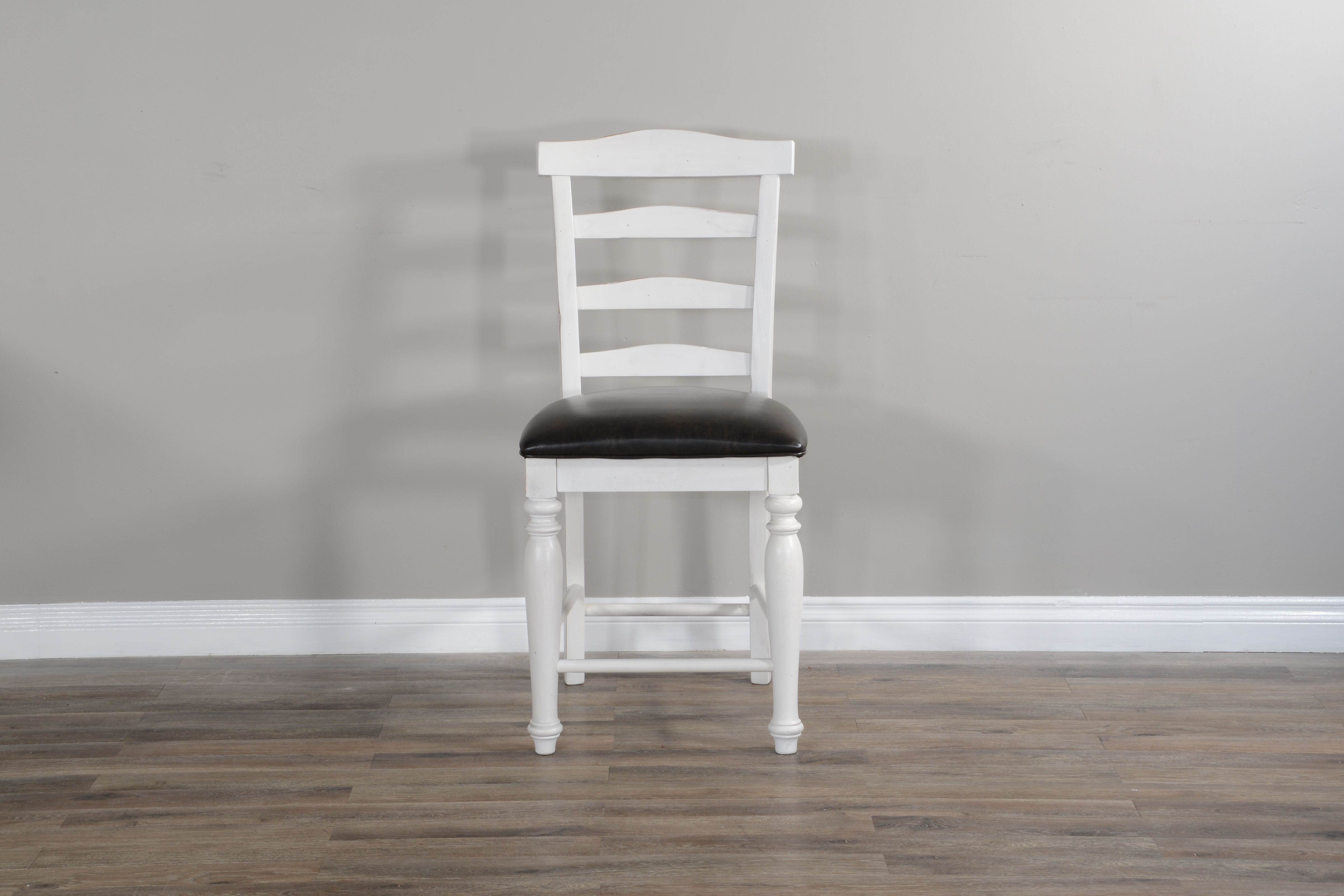 Carriage House - 43" Ladderback Barstool - White / Black - Premium Bar Height (28"-30") from Sunny Designs - Just $205! Shop now at brett interiors