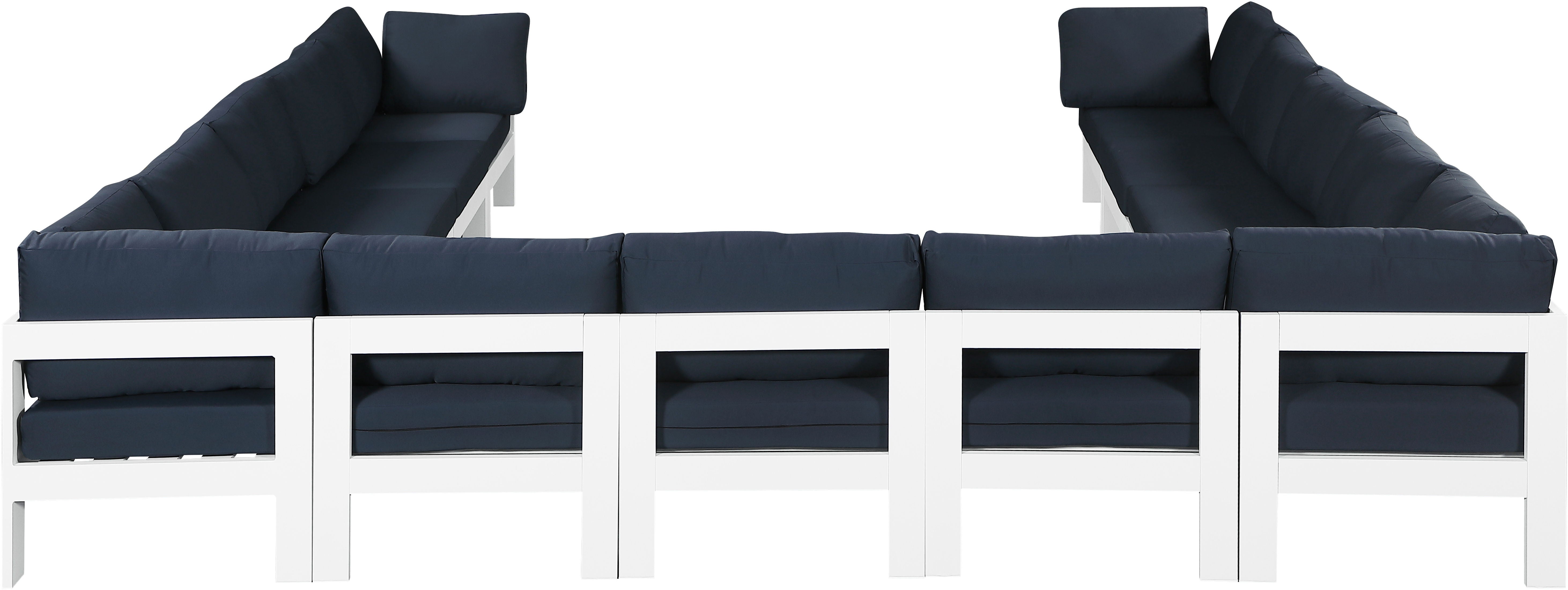 Nizuc - Outdoor Patio Modular Sectional 13 Piece - Navy - Premium Stationary Sectionals from Meridian Furniture - Just $11612.50! Shop now at brett interiors