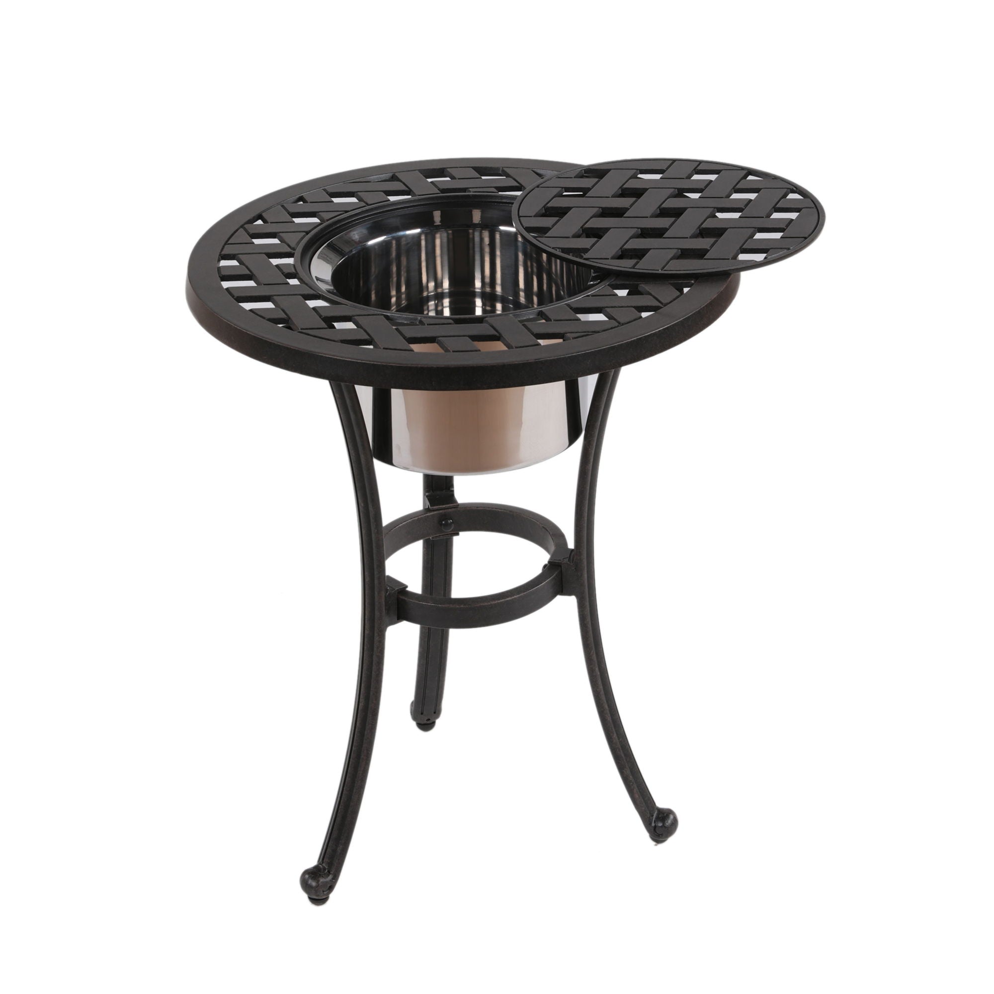 21" Cast Aluminum Round Table With Ice Bucket - Premium Bistro Tables from Gather Craft - Just $253! Shop now at brett interiors