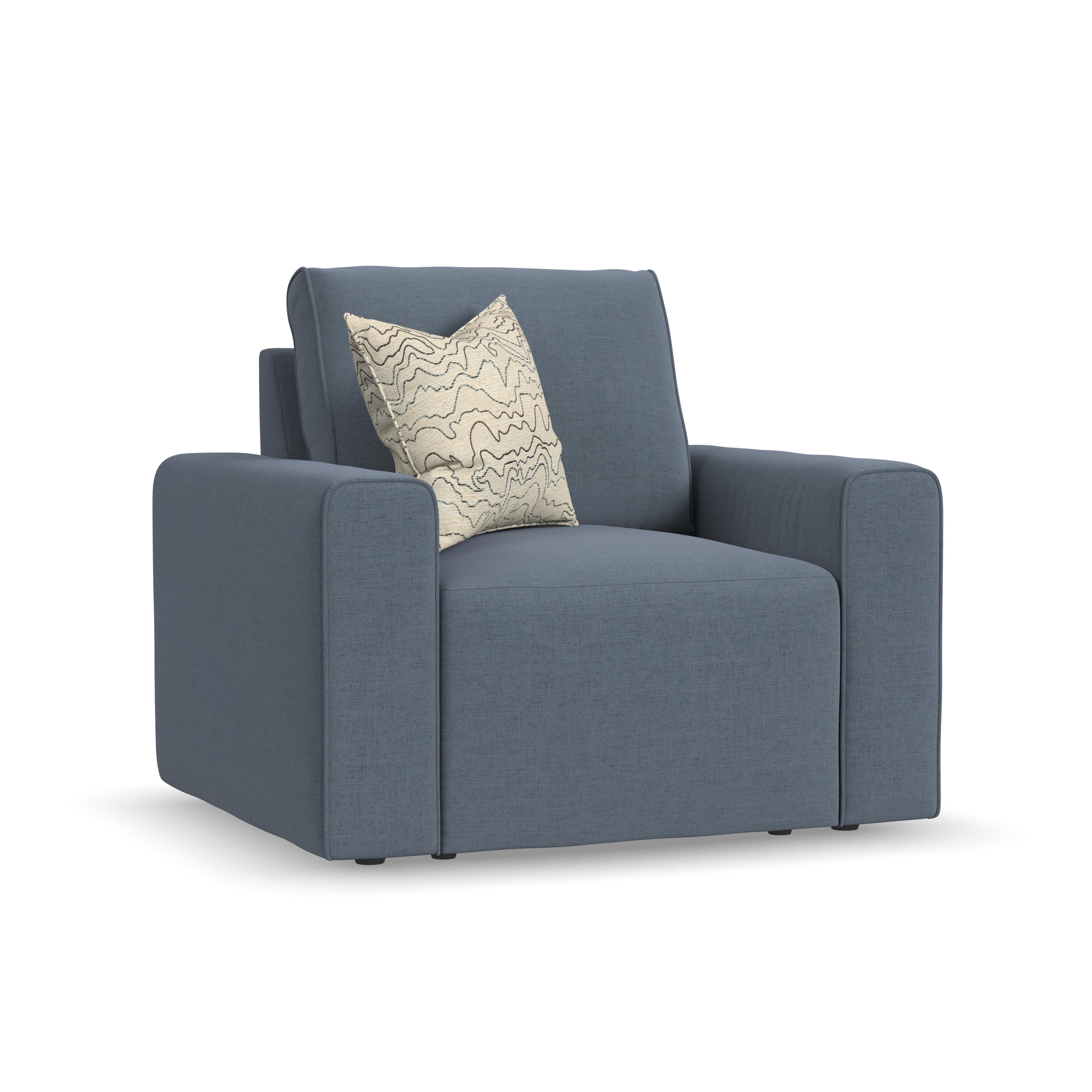 Dawson - Stationary Chair - Blue - Premium Arm Chairs from Flexsteel - Just $1012.50! Shop now at brett interiors