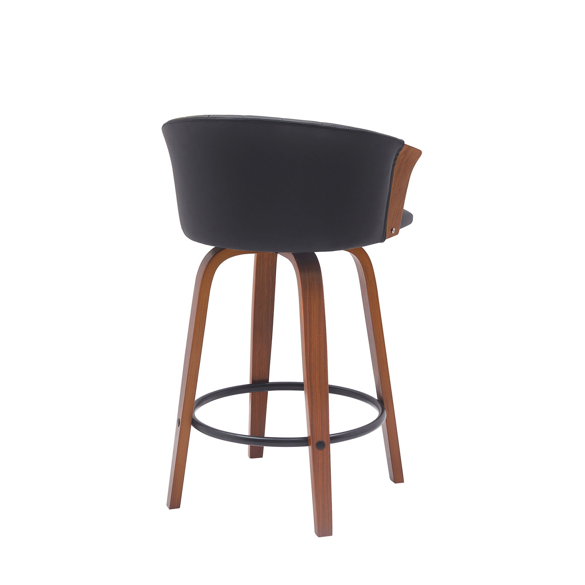 Diana - Swivel Walnut Wood Faux Leather Counter Stool - Premium Counter Height (24"-27") from Armen Living - Just $227.50! Shop now at brett interiors