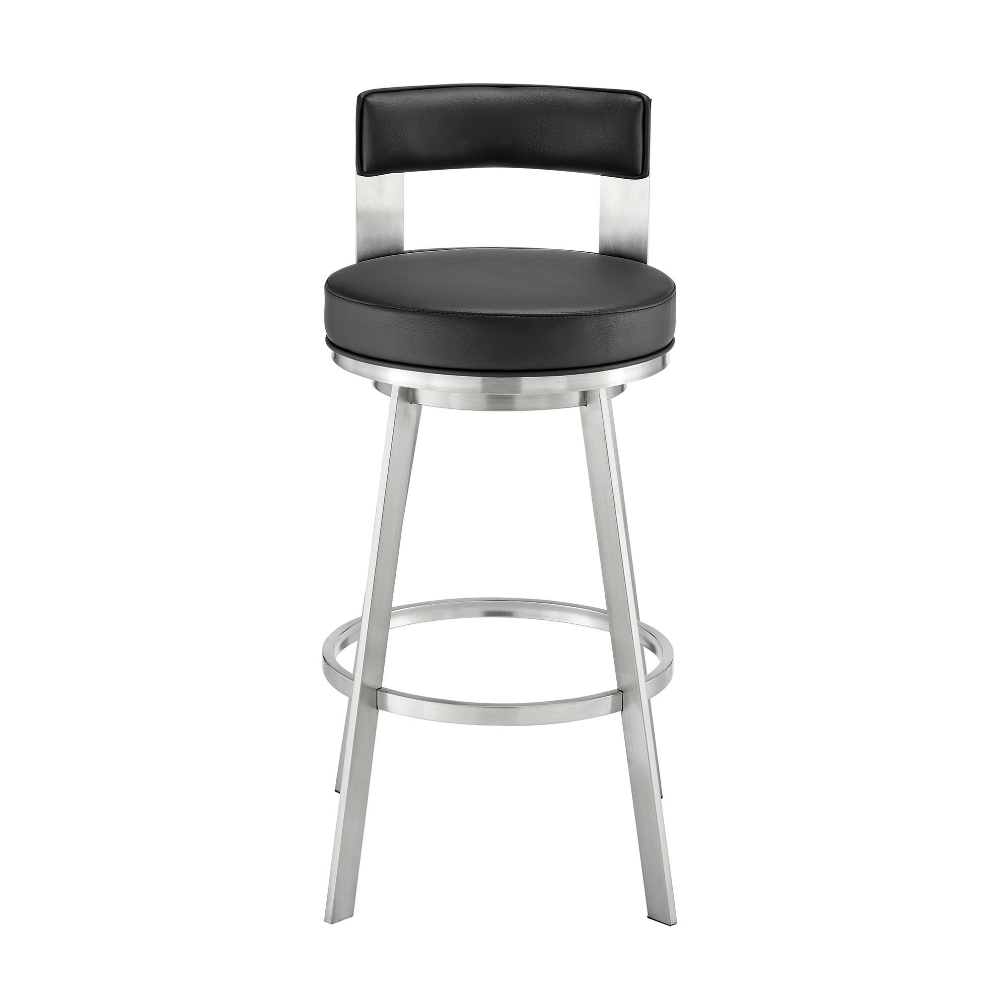 Flynn - Swivel Bar Stool -  Brushed Steel - Premium Counter Height (24"-27") from Armen Living - Just $372.50! Shop now at brett interiors