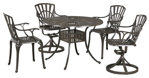 Grenada - 5 Piece Outdoor Dining Set - Dark Brown - 29" - Premium 5 Piece Outdoor Sets from Homestyles - Just $2674.98! Shop now at brett interiors