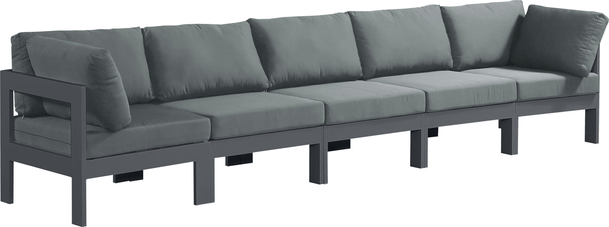 Nizuc - Outdoor Patio Modular Sofa - Dark Grey - Metal - Premium Sofas from Meridian Furniture - Just $4512.50! Shop now at brett interiors