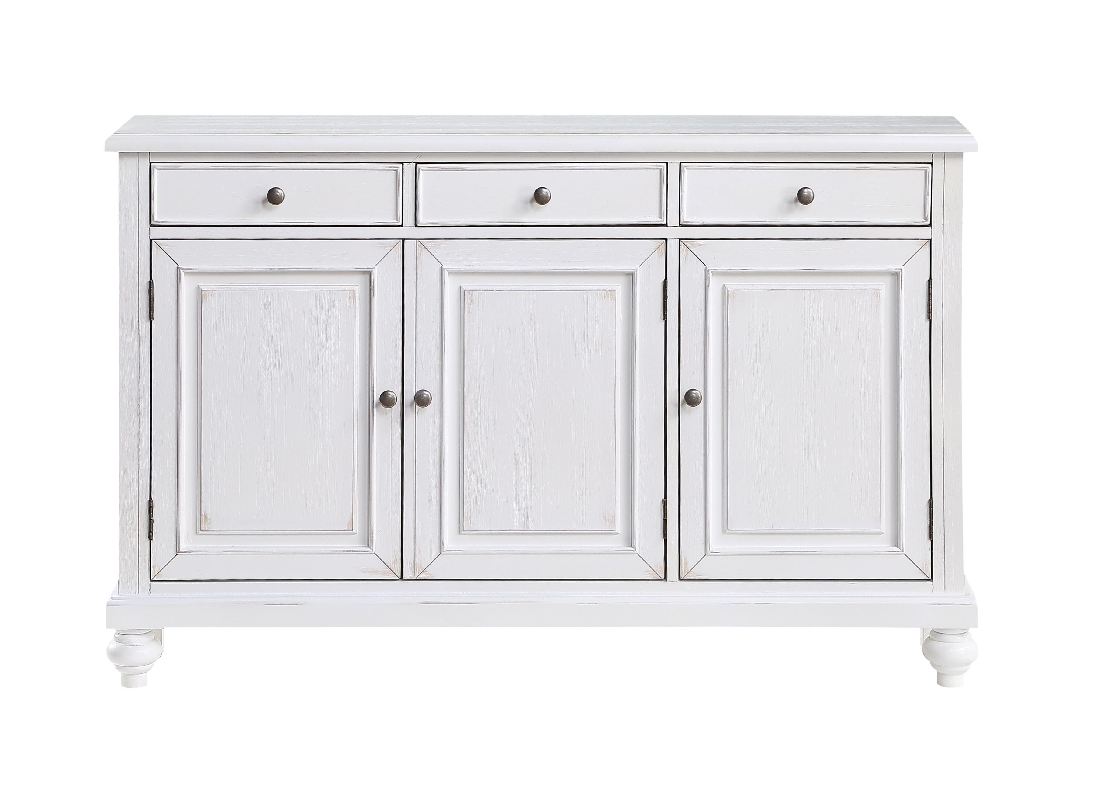 Viviana - Three Door Three Drawer Credenza - Dove White Rub - Premium Credenzas from Coast2Coast Home - Just $2640! Shop now at brett interiors