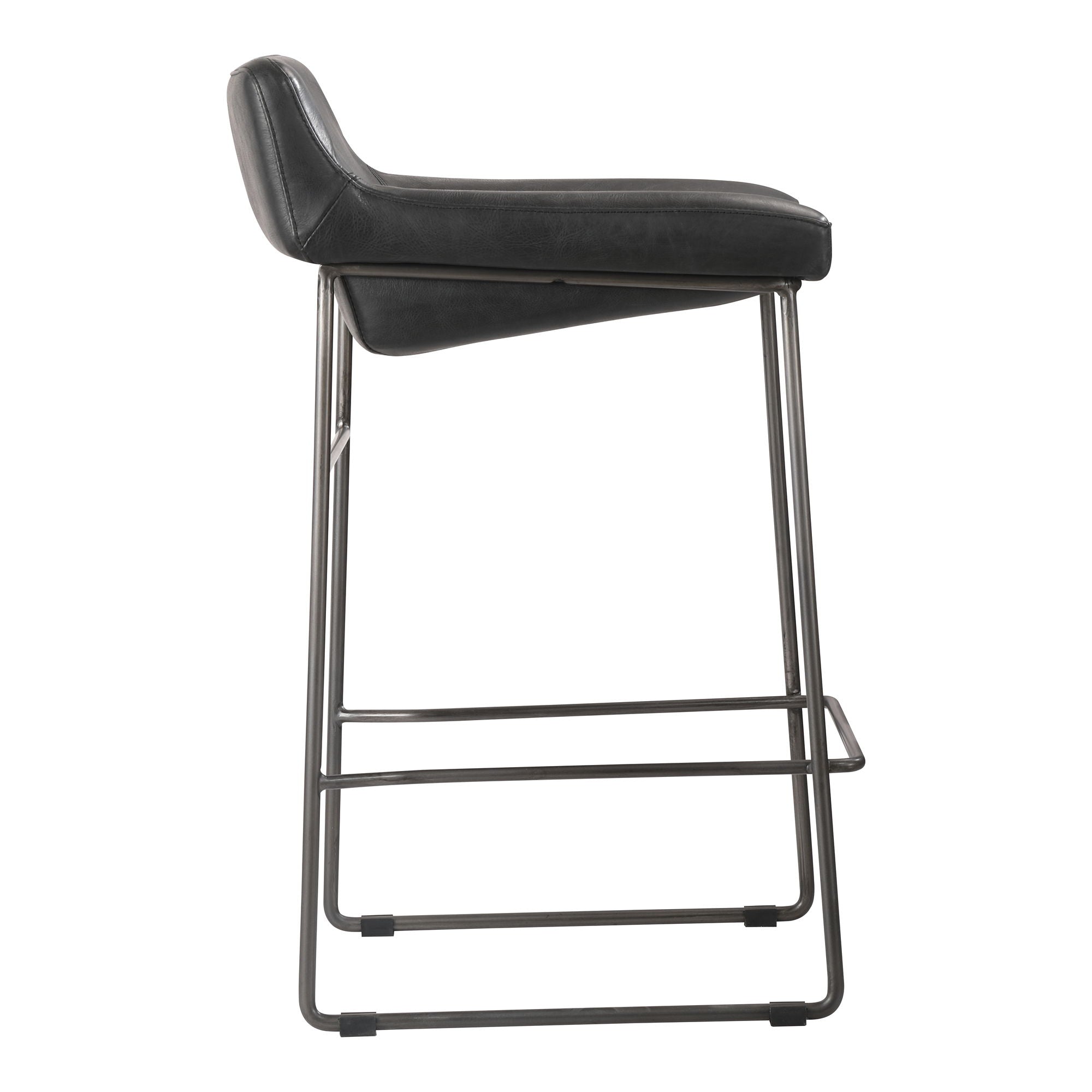 Starlet - Counter Stool Stool Leather (Set of 2) - Onyx Black - Premium Stool Sets from Moe's Home Collection - Just $3372.50! Shop now at brett interiors