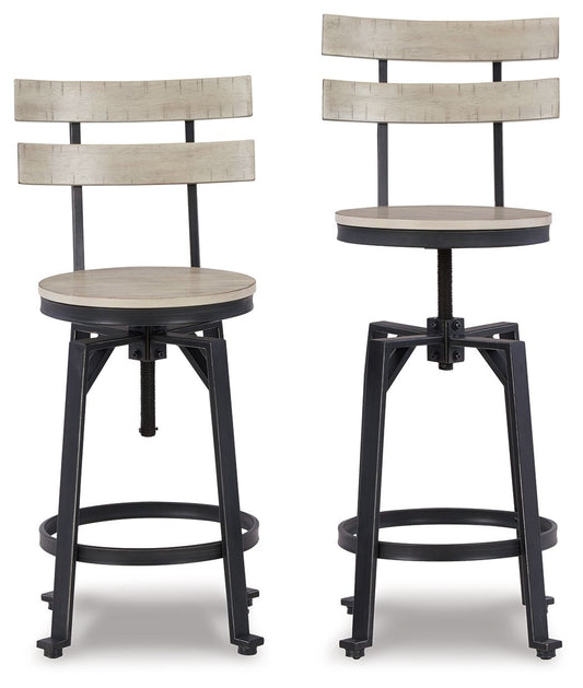 Karisslyn - Whitewash / Black - Swivel Barstool (Set of 2) - Premium Stool Sets from Signature Design by Ashley® - Just $317.65! Shop now at brett interiors